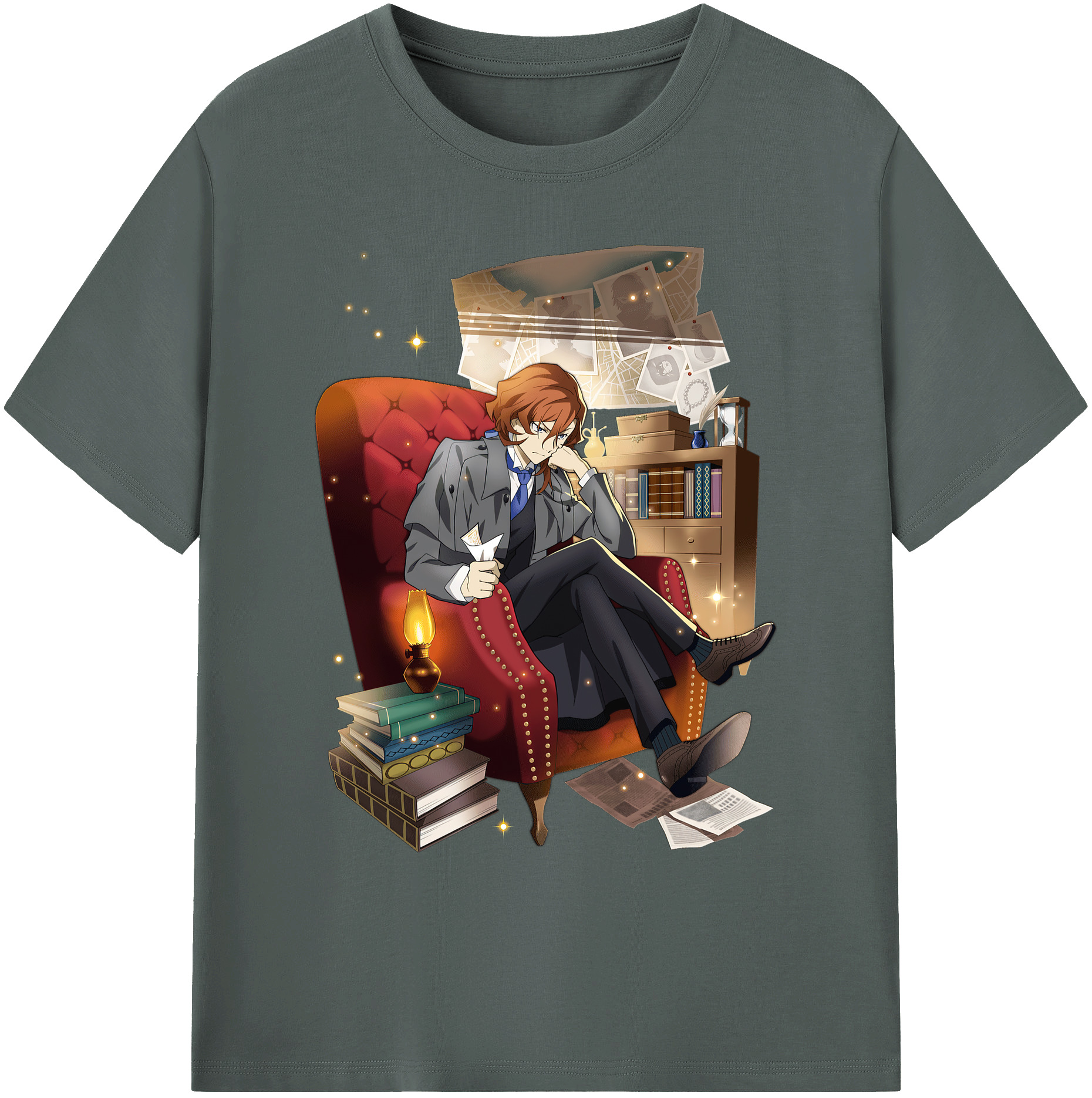 （画像用） 文豪ストレイドッグス Bungo Stray Dogs 綿100％ メンズ半袖Tシャツ｜肌触りやわらか＆通気性